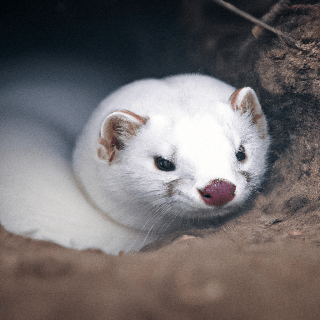 2 - [Photo: A stoat curled up in a cozy burrow, conserving energy during the winter]. Sigma 85 mm f/1.4. No text.. Sigma 85 mm f/1.4. No text.