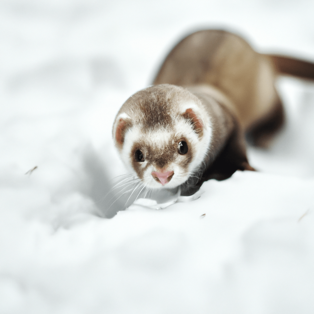 2 - [Photo: A ferret prowling through the snow, using its sharp senses to hunt for prey]. Sigma 85mm f/1.4. No text.. Sigma 85 mm f/1.4. No text.