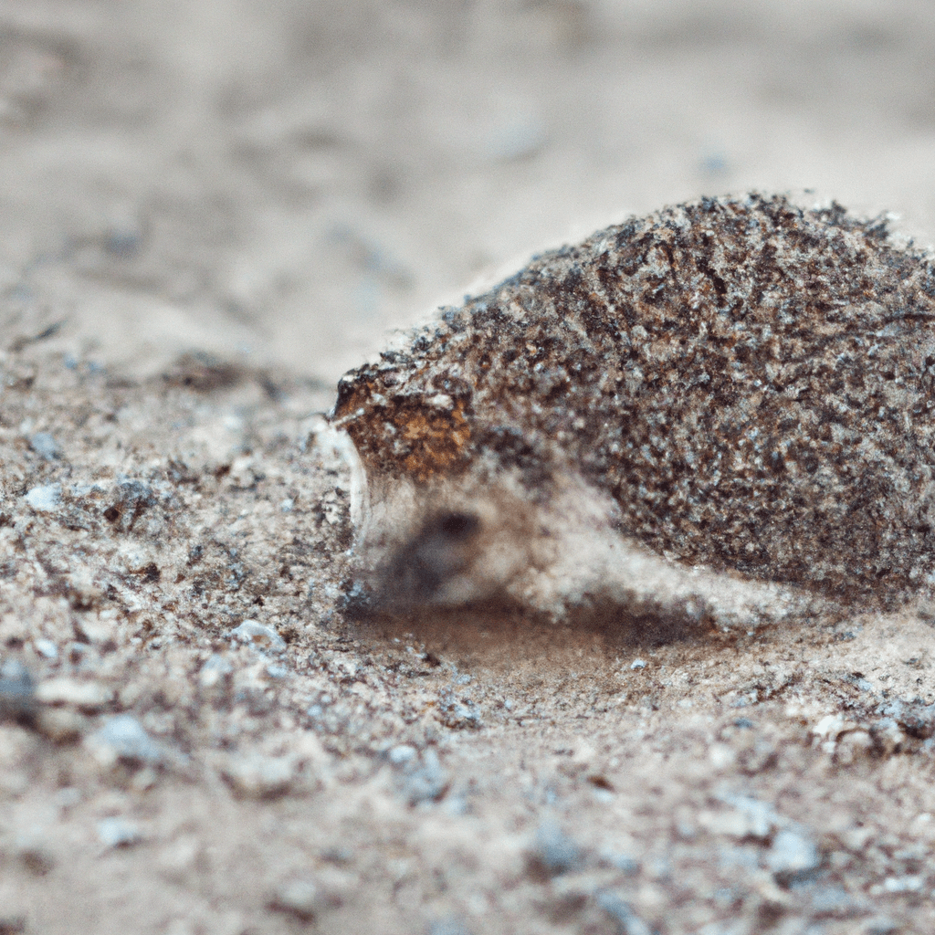 2 - [Image: A hedgehog struggling to find food in a dry and barren landscape]. Nikon 50mm f/1.8. Impact of climate change on hedgehogs.. Sigma 85 mm f/1.4. No text.