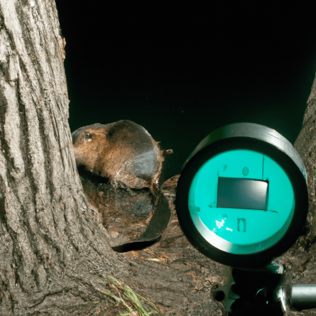 [Caption: A glimpse into the hidden world of muskrats through the lens of a camera trap.]. Sigma 85 mm f/1.4. No text.