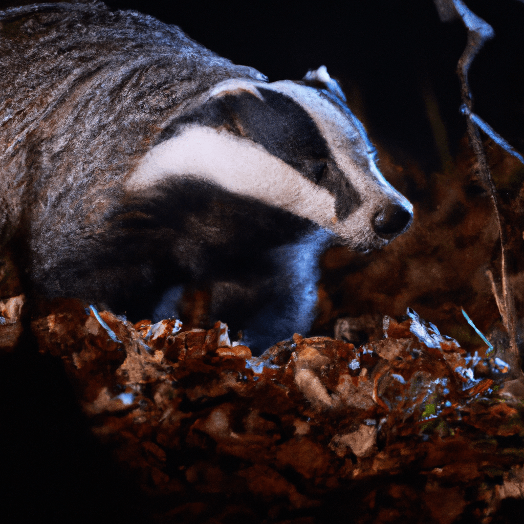 Textový popis fotografie: A phototrap captures a badger in its natural habitat, revealing its nighttime behavior and adaptation to climate change. Nikon D850, 200mm f/2 lens. No text.. Sigma 85 mm f/1.4. No text.