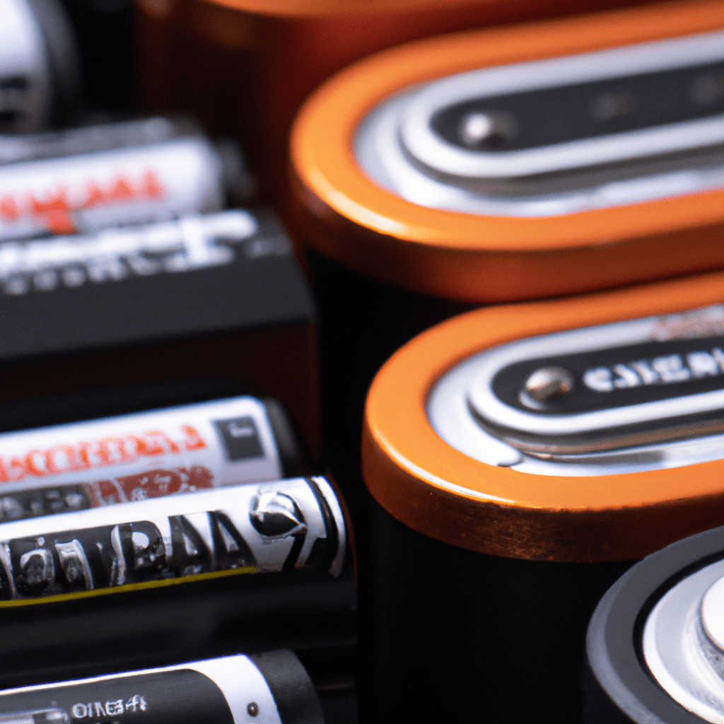 A close-up shot of different types of batteries, highlighting their importance in powering trail cameras for reliable operation. Sigma 85 mm f/1.4. No text.. Sigma 85 mm f/1.4. No text.