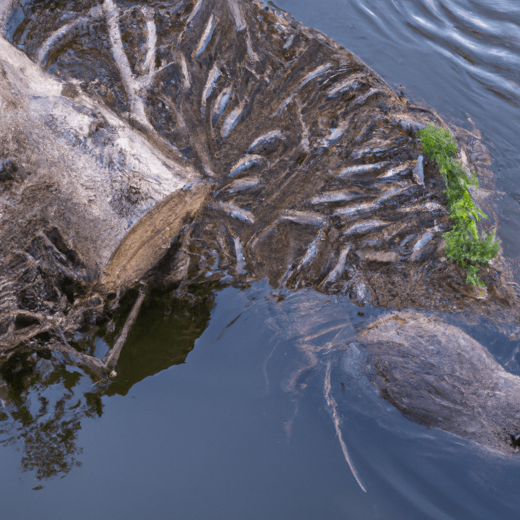 A photo showcasing the intricate relationship between beavers and fish in a river ecosystem. The beaver dam provides shelter and a food source for fish, while also creating a diverse habitat.  Canon 24-70 mm f/2.8.. Sigma 85 mm f/1.4. No text.