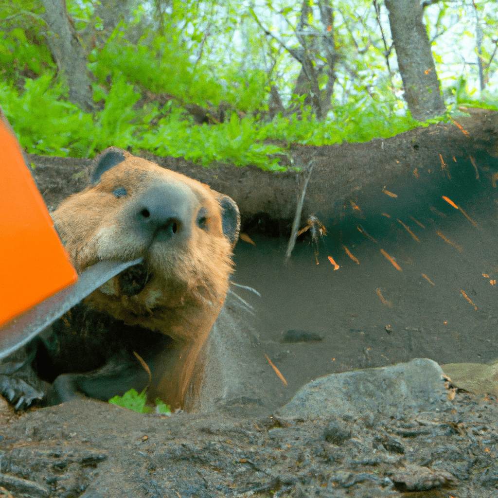 A beaver captured on a trail camera as it builds a dam in its natural habitat. The use of trail cameras has revolutionized the study of beavers and their impact on climate change, providing invaluable insights into their behavior and environment.. Sigma 85 mm f/1.4. No text.