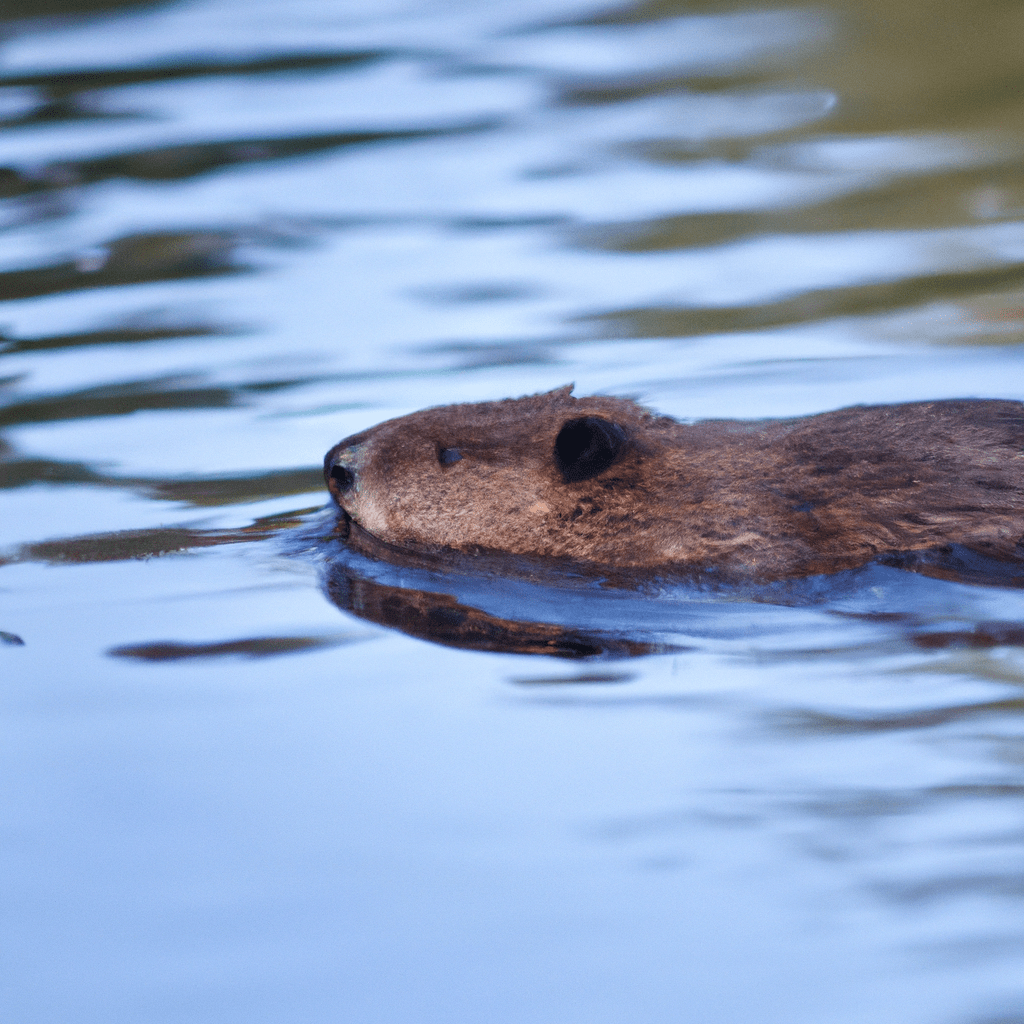 3 - [Photo: A beaver swimming in a river, ready to defend its territory against predators. Its sleek fur and strong jaws are its weapons of survival.]. Sigma 85 mm f/1.4. No text.. Sigma 85 mm f/1.4. No text.