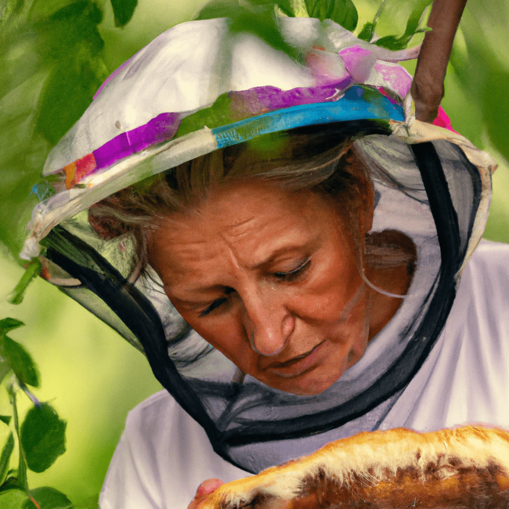 [Photo] A close-up of an extraordinary long-tailed beekeeper engaging in the intricate construction of her unique nest amidst the treetops, revealing the mysterious secrets of their fascinating world.. Sigma 85 mm f/1.4. No text.