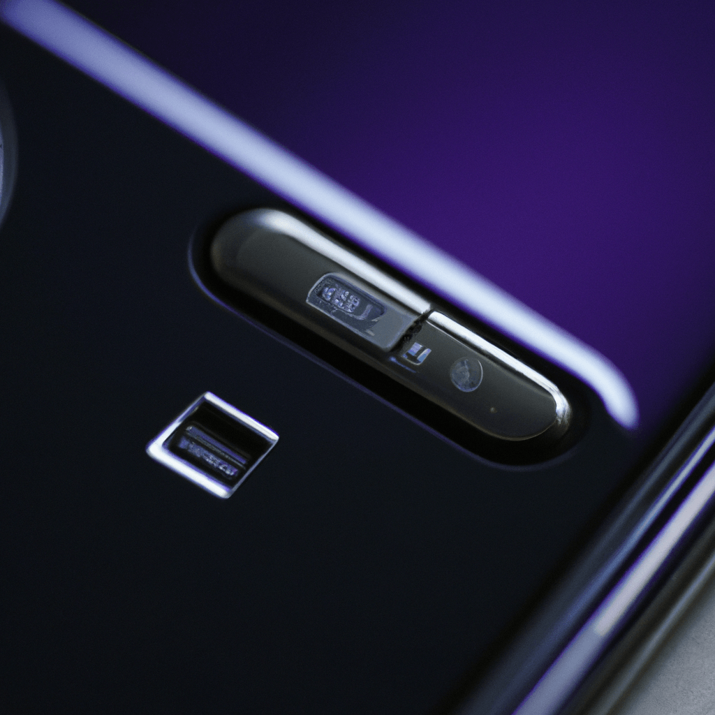 4 - A close-up of the fingerprint sensor on the Bunaty Full HD GSM 4G smartphone, providing advanced security and easy access to your device. Sigma 85 mm f/1.4. No text.. Sigma 85 mm f/1.4. No text.
