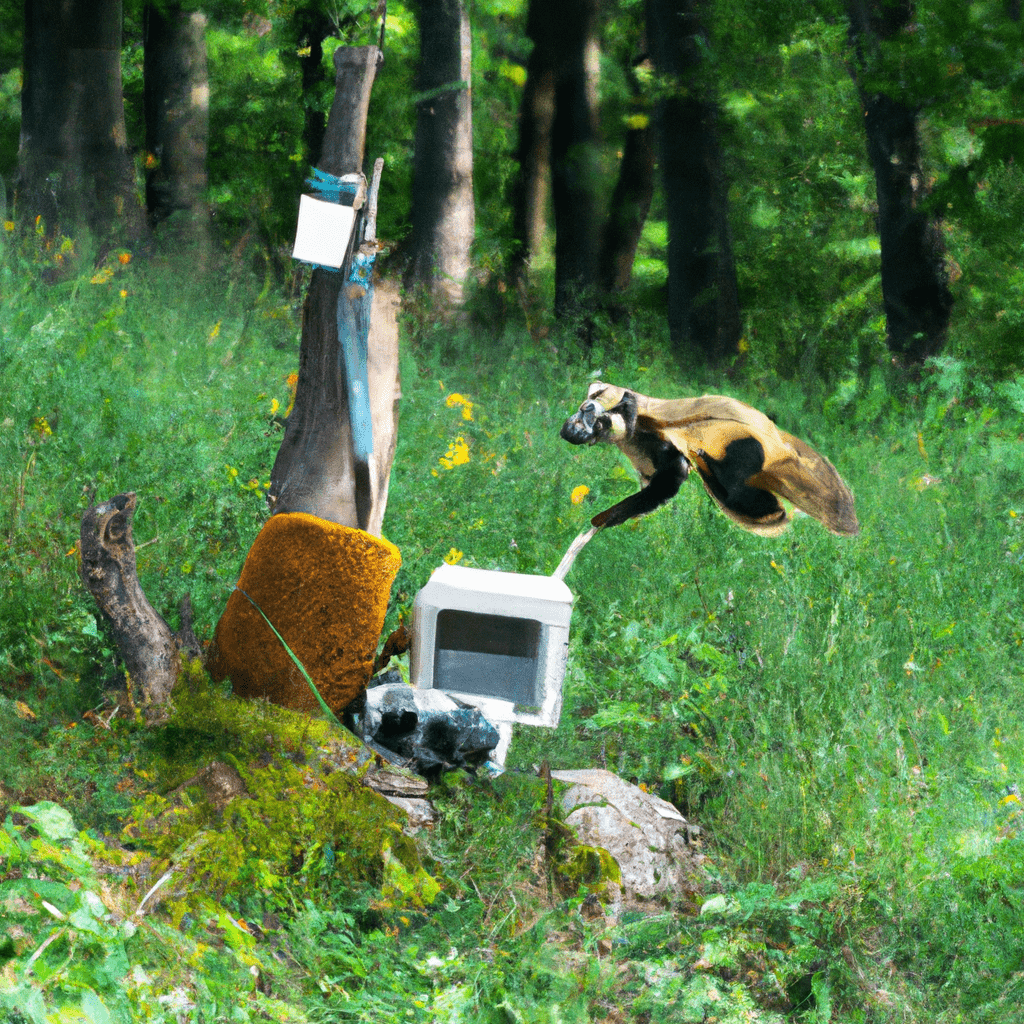 A high-resolution camera trap captures the intricate behavior of a long-tailed beekeeper.. Sigma 85 mm f/1.4. No text.