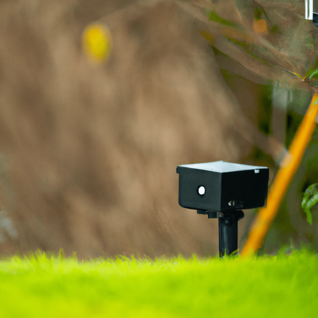 A photo of a GSM camera trap capturing a clear image of a person near a property, providing effective monitoring and protection.. Sigma 85 mm f/1.4. No text.