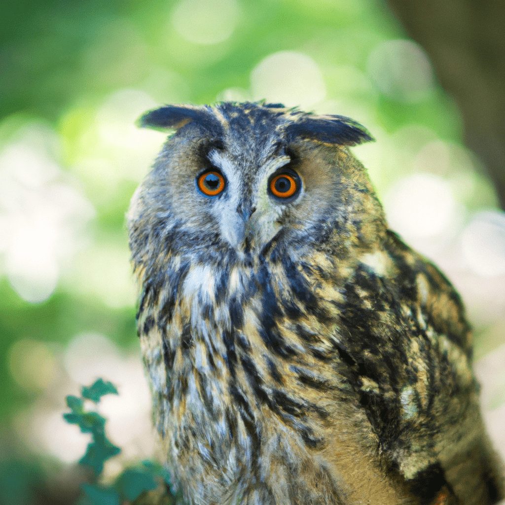 A close-up photograph of a beautiful owl captured by a discreet wildlife camera in its natural habitat.. Sigma 85 mm f/1.4. No text.