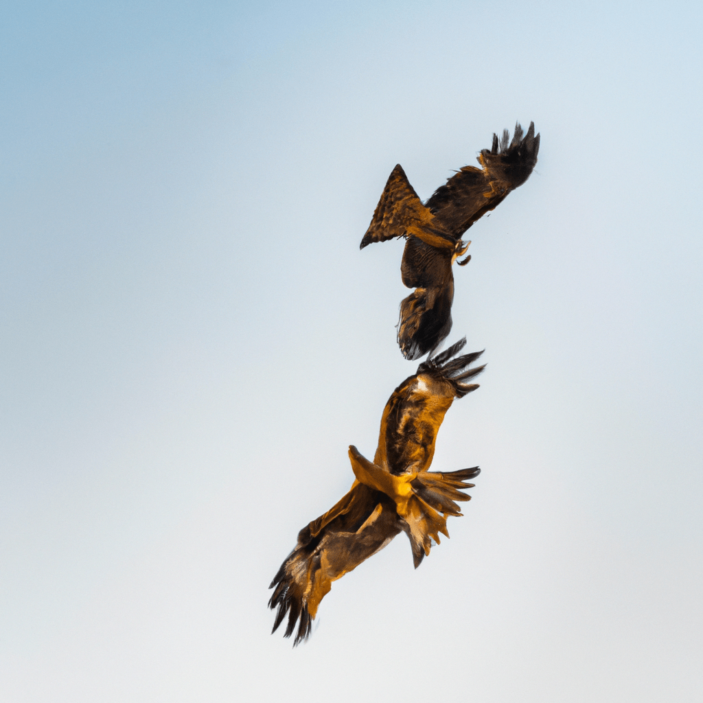 A photo capturing kites' cooperative hunting strategies and communication skills. Nikon D850. Sigma 85 mm f/1.4. No text.. Sigma 85 mm f/1.4. No text.