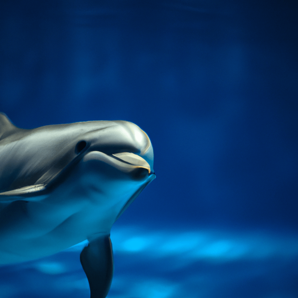 2 - [Exploring the Depths: Capturing the Enchanting Dolphins]. Nikon 105mm f/2.8. Witness the beauty of these majestic creatures as they gracefully swim through the underwater world.. Sigma 85 mm f/1.4. No text.