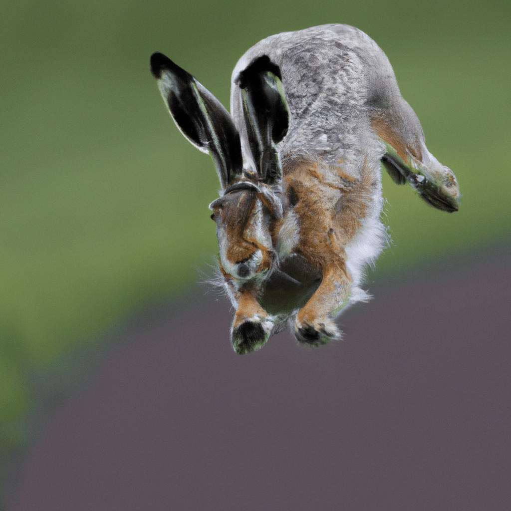2 - [Photograph] A fearless hare leaping through the air, captured in mid-flight by a trail camera. Sigma 70-200mm f/2.8. No text.. Sigma 85 mm f/1.4. No text.