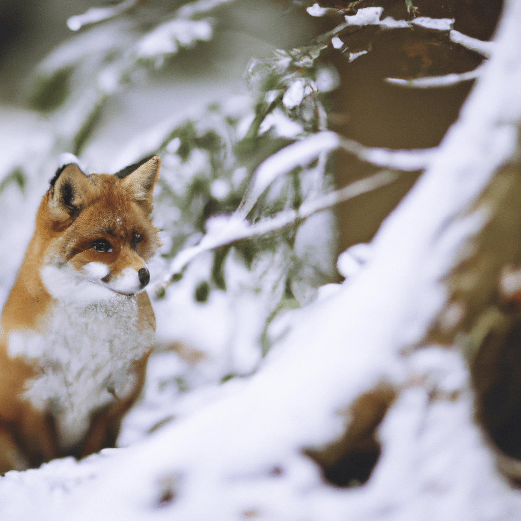 3 - [Photo: A fox stealthily stalks its prey in a snow-covered forest, utilizing its keen senses and natural instincts. Witness the beauty of their adaptive hunting techniques.]. Sigma 85 mm f/1.4. No text.. Sigma 85 mm f/1.4. No text.