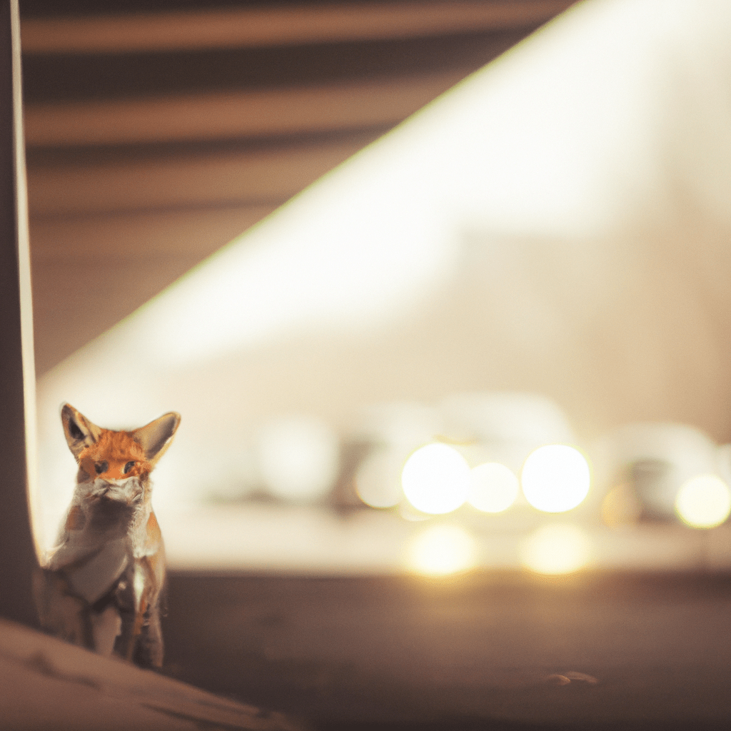 2 - A fox exploring a cityscape, showcasing its adaptability and resilience in urban environments. Sigma 85 mm f/1.4. No text.. Sigma 85 mm f/1.4. No text.
