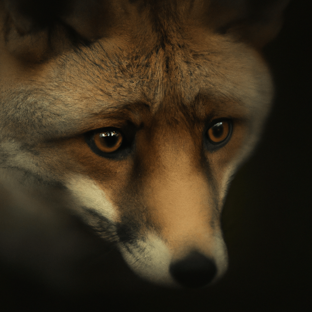 3 - [Image: A fox's piercing eyes gazing into the darkness, unlocking the secrets of the night.] Sigma 85 mm f/1.4. No text.. Sigma 85 mm f/1.4. No text.