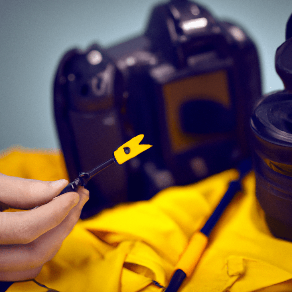 3 - [Photo: A close-up of a person's hand holding a small screwdriver and a cloth, ready to reset a trail camera. Essential tools for the reset process.] Nikon 50 mm f/1.8. No text. Sigma 85 mm f/1.4. No text.. Sigma 85 mm f/1.4. No text.