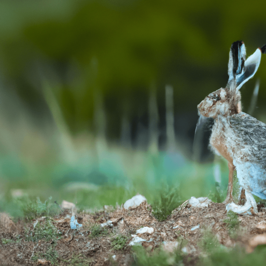 A photo showcasing the variety of hare species in their natural habitats. Different colors, patterns, and sizes can be captured using affordable trail cameras, providing valuable insights into their behavior and preferences.. Sigma 85 mm f/1.4. No text.