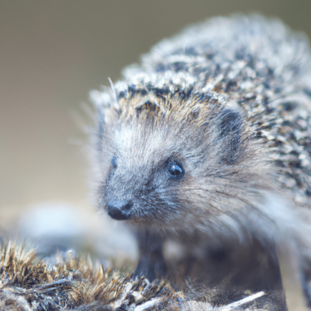 [Image: A close-up photo of a hedgehog in its natural habitat, captured by a motion-activated wildlife camera.]. Sigma 85 mm f/1.4. No text.