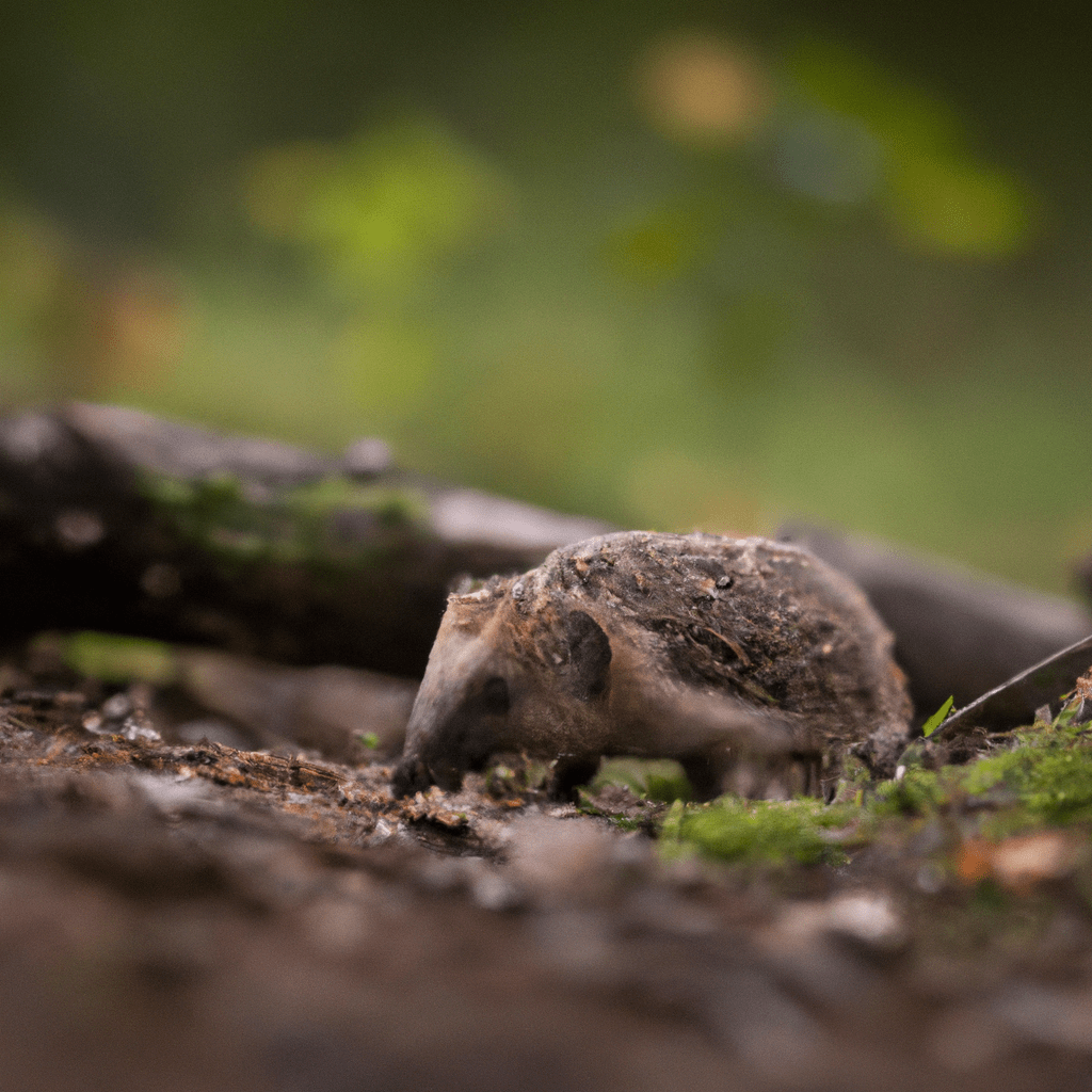 A close-up shot of a hedgehog exploring a hidden trail in the forest.. Sigma 85 mm f/1.4. No text.