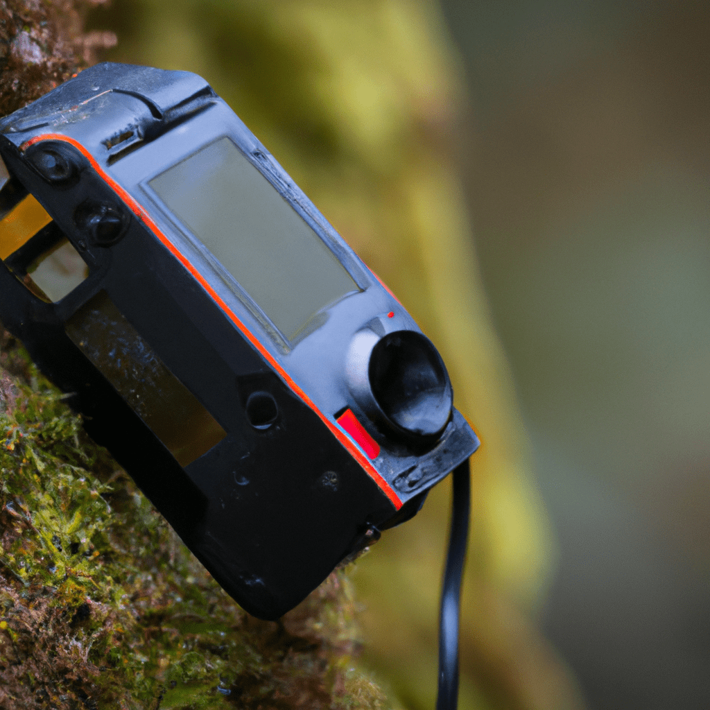 [Image: A close-up of a hidden camera in the wilderness, capturing the secretive moments of wildlife.]. Sigma 85 mm f/1.4. No text.