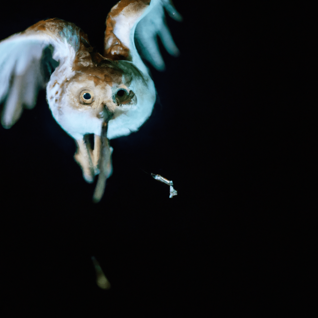 A photo capturing an owl's exceptional hunting skills at night, using advanced camera technology. Sigma 85 mm f/1.4. No text.. Sigma 85 mm f/1.4. No text.