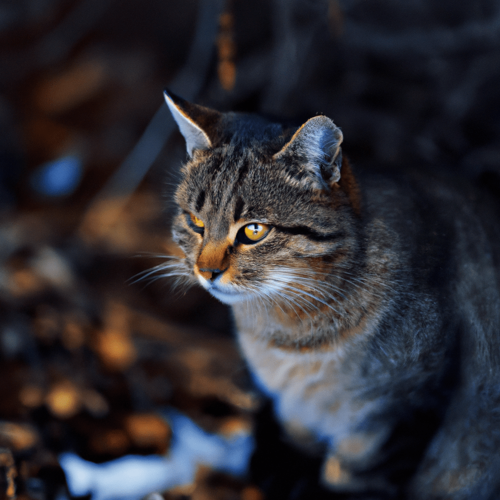 2 - An amazing photo capturing a wild cat perfectly camouflaged in its natural environment. Shot with a high-resolution lens. No text.. Sigma 85 mm f/1.4. No text.