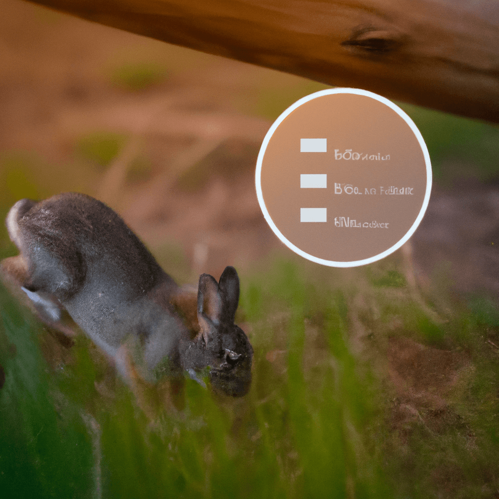 A photo showcasing a motion sensor trail camera capturing a rabbit in its natural habitat. Sigma 85 mm f/1.4. No text.. Sigma 85 mm f/1.4. No text.