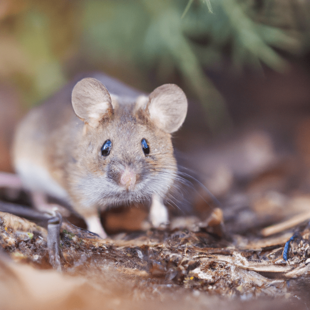 [An image capturing a mouse in its natural habitat, showcasing its role as a predator and seed disperser.]. Sigma 85 mm f/1.4. No text.
