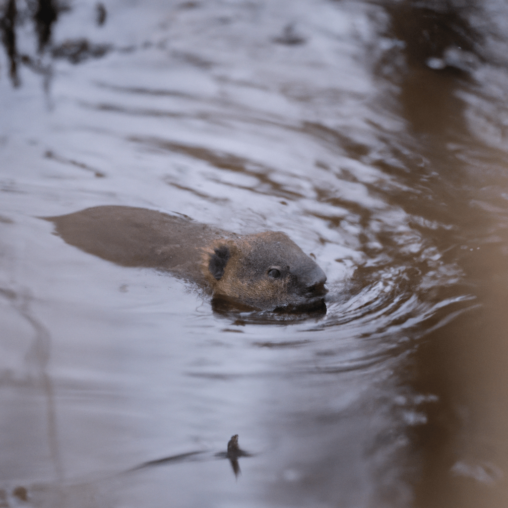 3 - [A muskrat captured by a high-resolution hidden camera in its natural habitat. Advanced technology allows for precise monitoring and better understanding of their behavior and adaptation to extreme conditions.] Sigma 85 mm f/1.4. #WildlifeMonitoring. Sigma 85 mm f/1.4. No text.