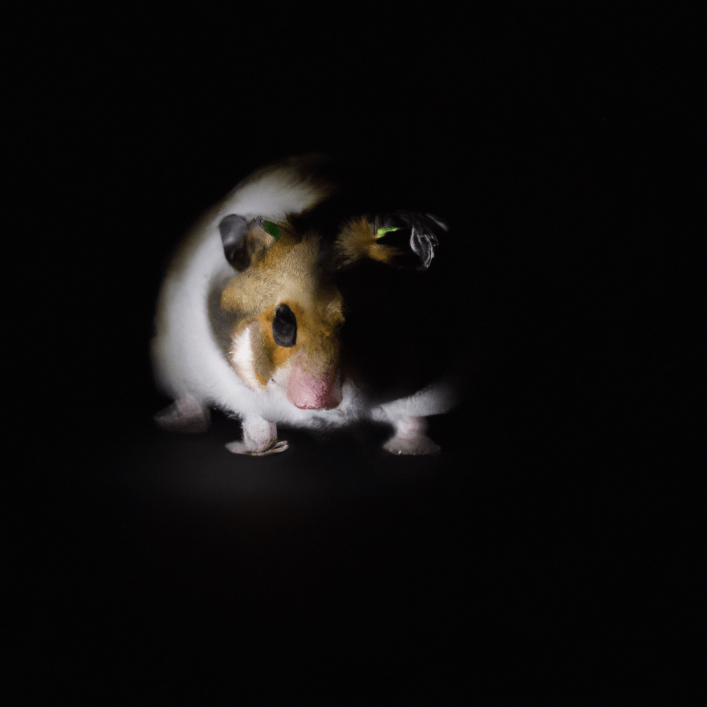 A photo capturing the natural predators of hamsters, showcasing the stealth and hunting abilities of nocturnal predators in the darkness. Nikon 50mm f/1.8. No text. Sigma 85 mm f/1.4. No text.. Sigma 85 mm f/1.4. No text.