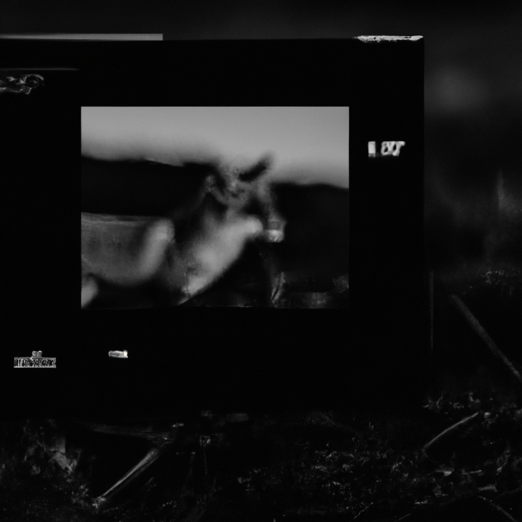 2 - A photo of a mini trail camera capturing a clear, black and white image of a fox in the middle of the night. [Night vision at its best!]. Sigma 85 mm f/1.4. No text.. Sigma 85 mm f/1.4. No text.
