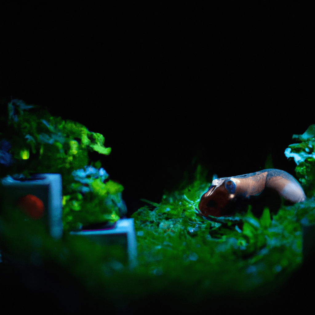 4 - PHOTO: An illuminated garden at night with a hamster exploring under the moonlight, showcasing the importance of providing a suitable habitat for these nocturnal creatures. Canon 50mm f/1.4. No text. Sigma 85 mm f/1.4. No text.. Sigma 85 mm f/1.4. No text.