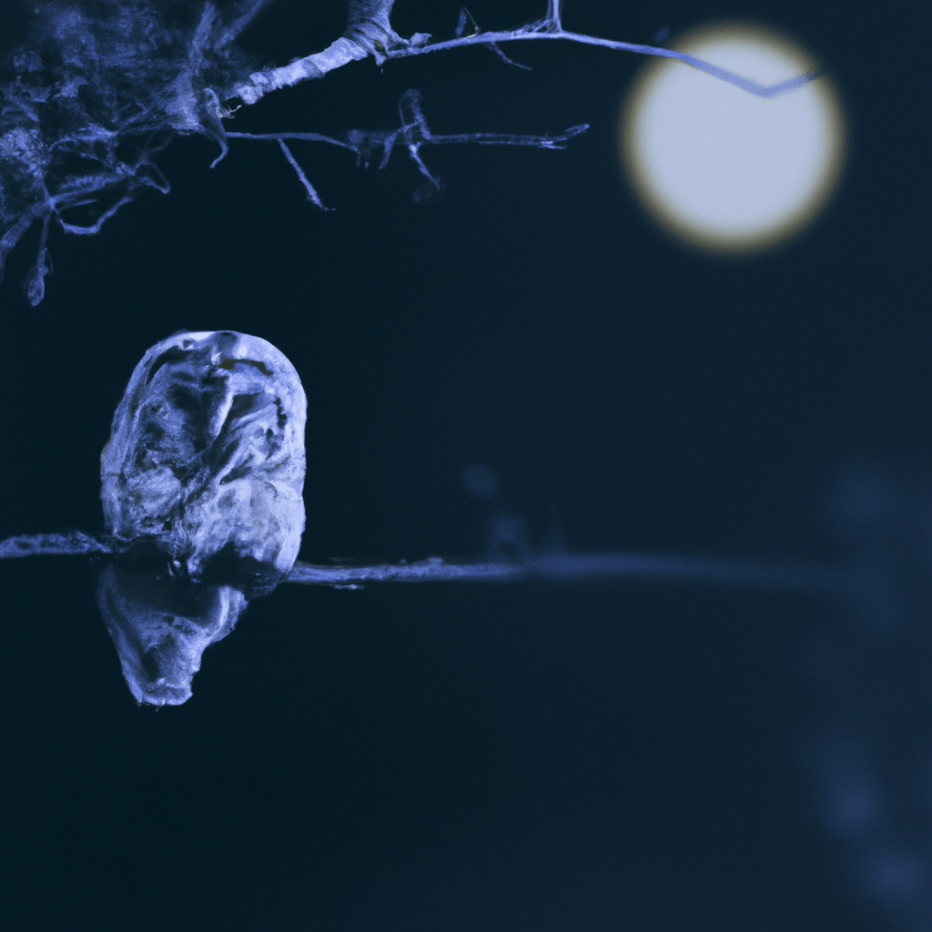 [Photo: Owl perched on a branch, illuminated by moonlight]. Monitoring the success of conservation efforts through nighttime surveillance. Sigma 85 mm f/1.4. No text.. Sigma 85 mm f/1.4. No text.