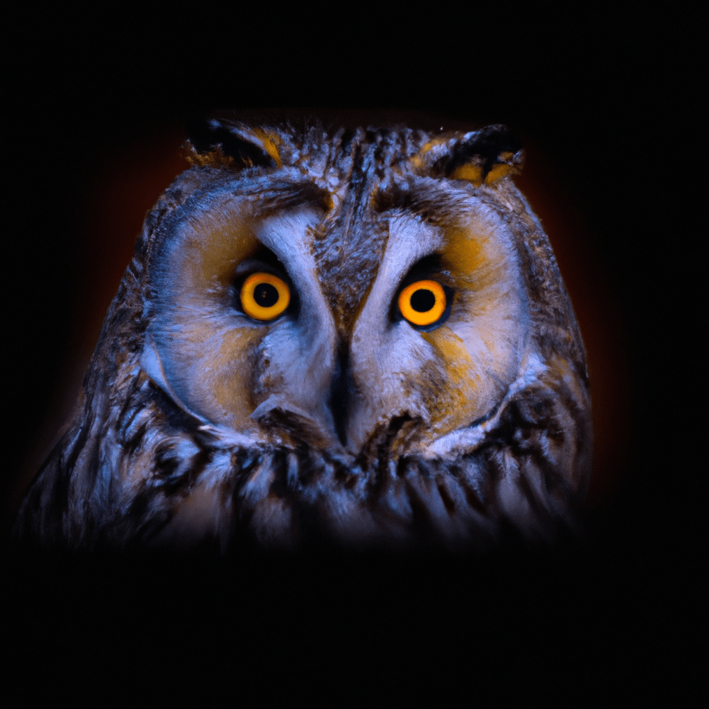 2 - [An owl silently gliding through the night sky, its piercing eyes scanning the darkness for prey.]. Canon 70-200 mm f/2.8. No text.. Sigma 85 mm f/1.4. No text.