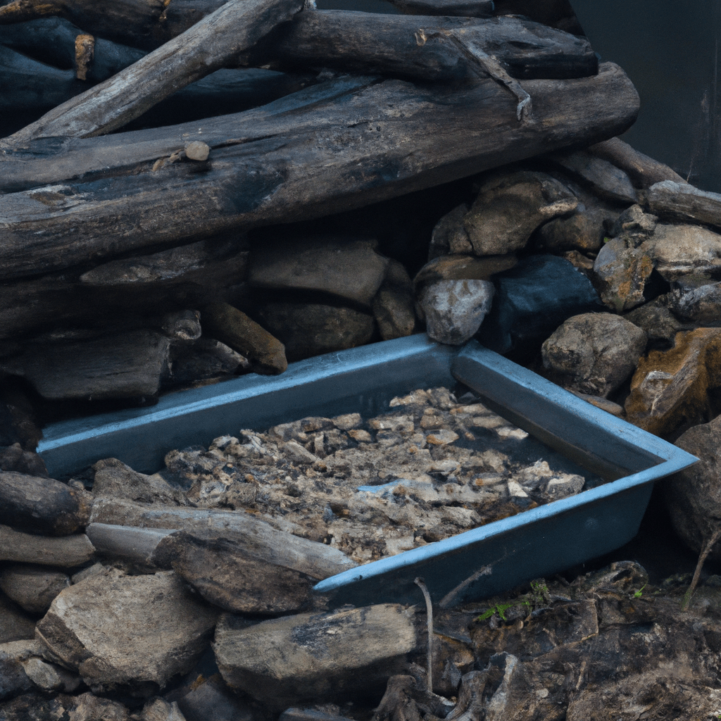 A photo capturing an otter's den filled with carefully stored food, ensuring its survival during the harsh winter months.. Sigma 85 mm f/1.4. No text.