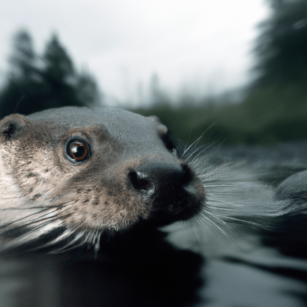 [Photo: A close-up shot of an otter caught on a camera trap, revealing its secretive territory.]. Sigma 85 mm f/1.4. No text.