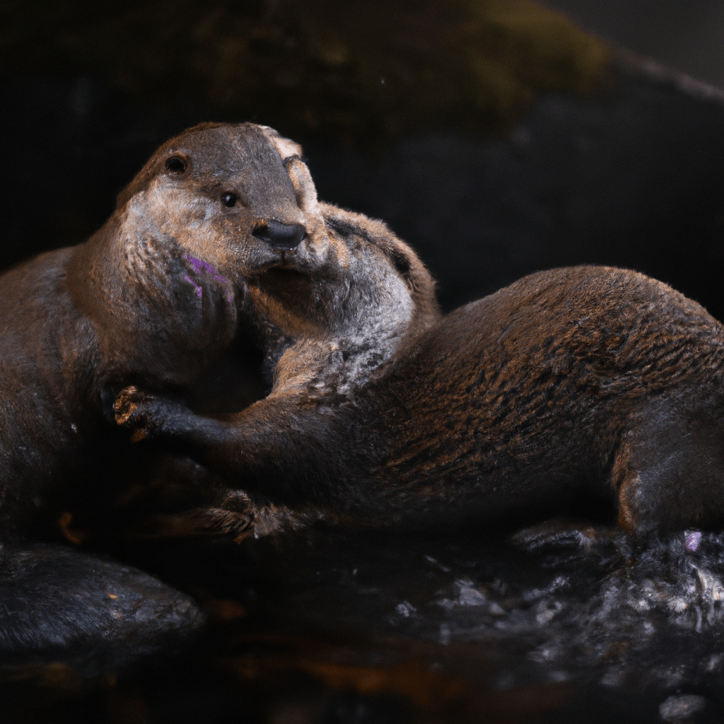 2 - [TITLE PHOTO]: A stunning image captured by a camera trap of an otter family playing and interacting in their natural environment, showcasing their strong family bonds and communication. Sigma 85 mm f/1.4. No text.. Sigma 85 mm f/1.4. No text.