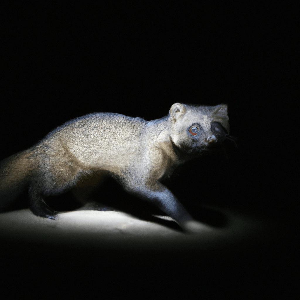 PHOTO DESCRIPTION: A jezevecjezevec captured by a camera trap in the dark, revealing its nocturnal activities. Sigma 85 mm f/1.4. No text.. Sigma 85 mm f/1.4. No text.