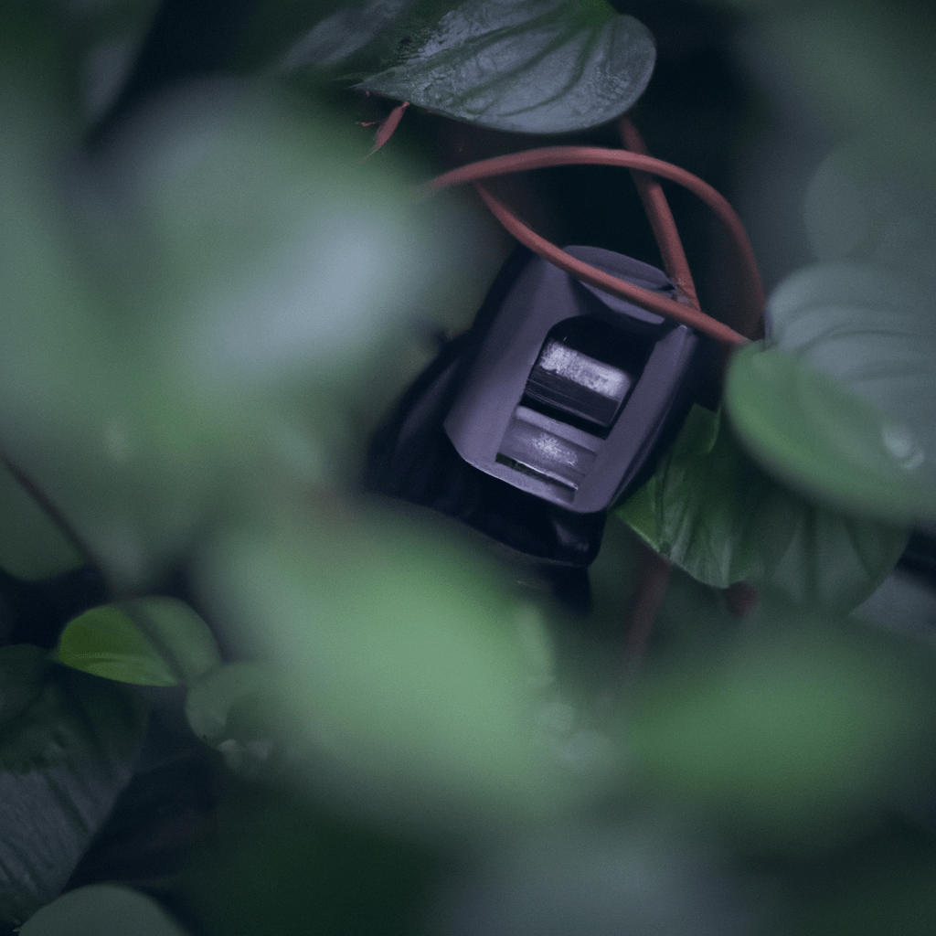 [Photo description: A close-up shot of a wildlife camera hidden in the foliage, capturing animals in their natural habitat.]. Sigma 85 mm f/1.4. No text.