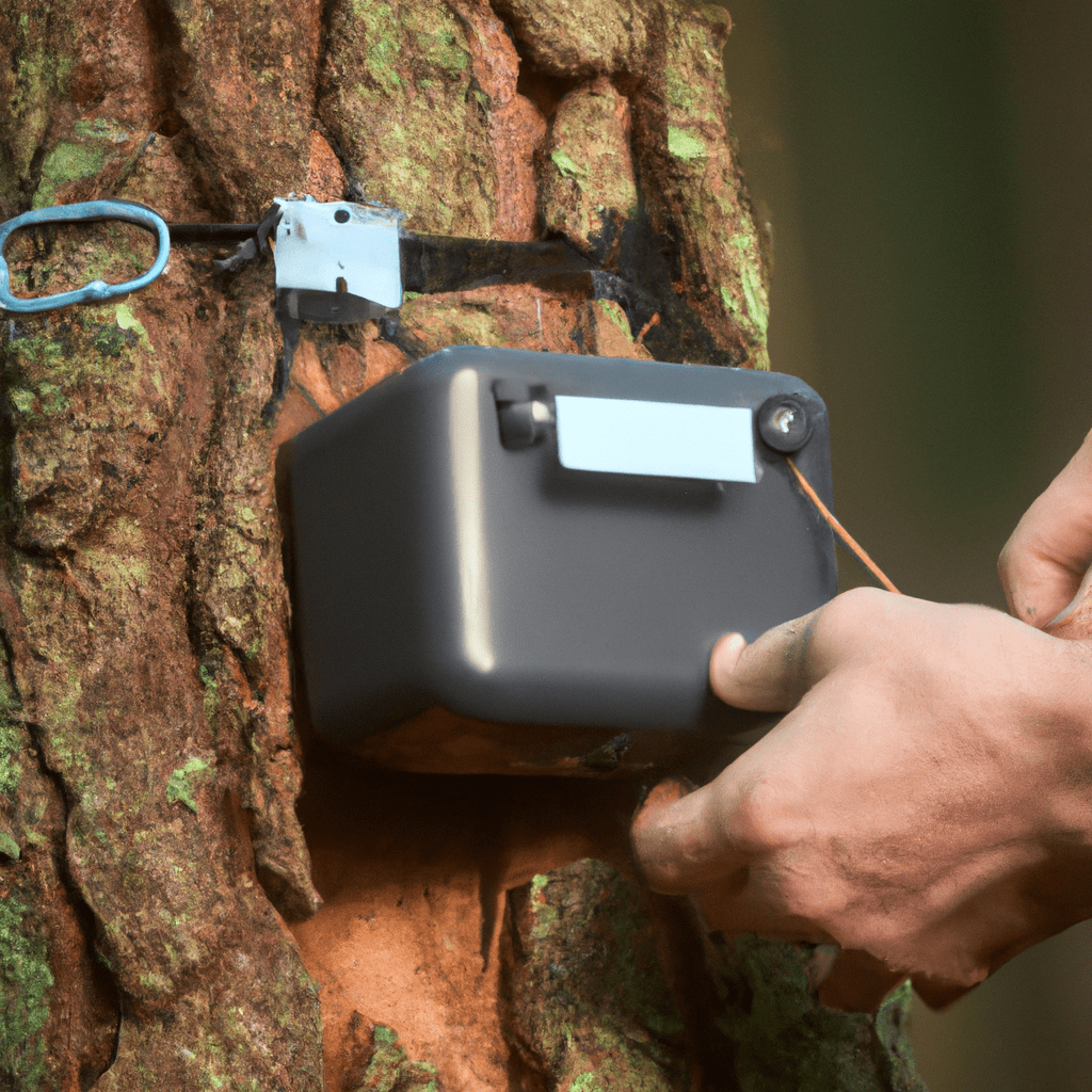 A photo demonstrating the easy installation process of trail cameras. No text.. Sigma 85 mm f/1.4. No text.