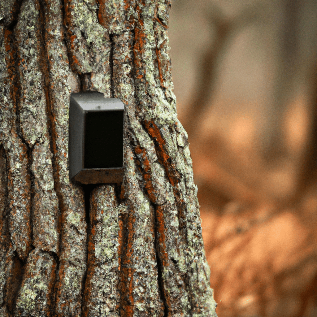 2 - A well-hidden trail camera captures wildlife behavior in a popular area. The camera is strategically positioned to blend into the surroundings and provide high-quality images and videos.. Sigma 85 mm f/1.4. No text.