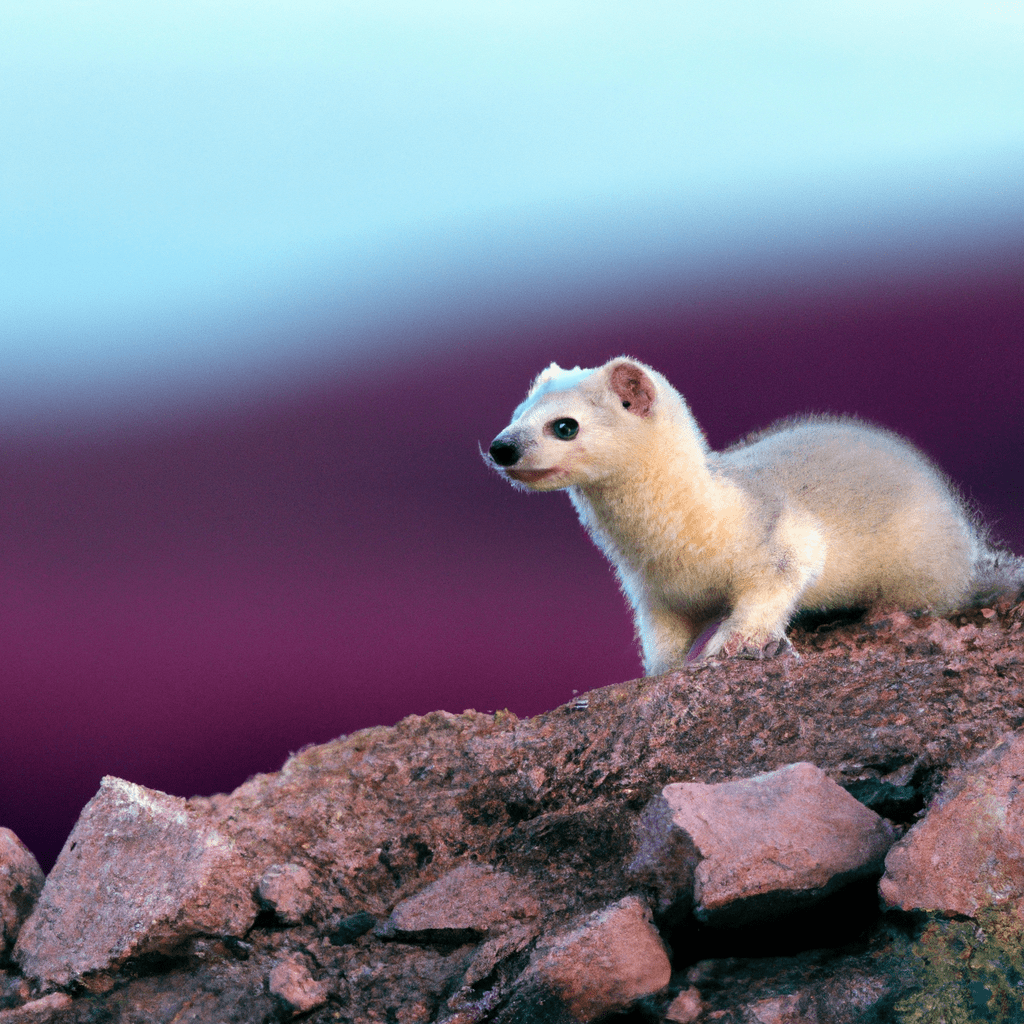 4 - [Rock weasel in a vibrant landscape, symbolizing the untamed beauty of nature]. Sigma 85mm f/1.4. No text.. Sigma 85 mm f/1.4. No text.
