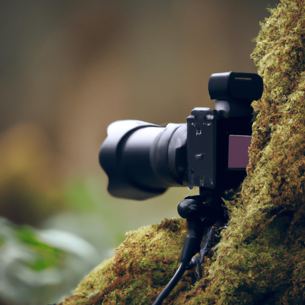 [A photo of a wildlife camera in a forest, capturing animals in their natural habitat.]. Sigma 85 mm f/1.4. No text.