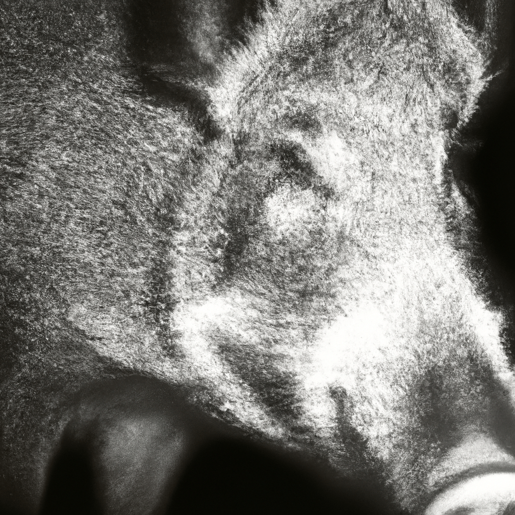 2 - [Close-up of a wild boar caught by a stealthy trail camera at night. The infrared sensor captures every detail for accurate analysis.]. Sigma 85 mm f/1.4. No text.