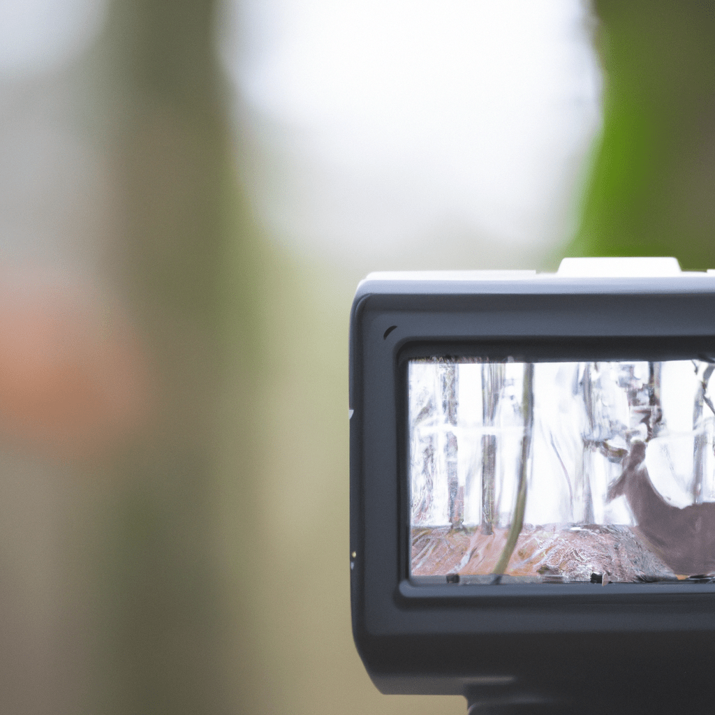 [Image: A close-up of a wildlife camera in a forest, capturing a deer passing by.]. Sigma 85 mm f/1.4. No text.