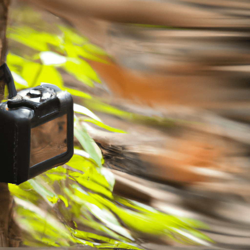 2 - [Image: A wildlife camera placed in a dense jungle, capturing the majestic movement of a tiger]. Essential gear for wildlife photographers. Sigma 85 mm f/1.4. No text.. Sigma 85 mm f/1.4. No text.
