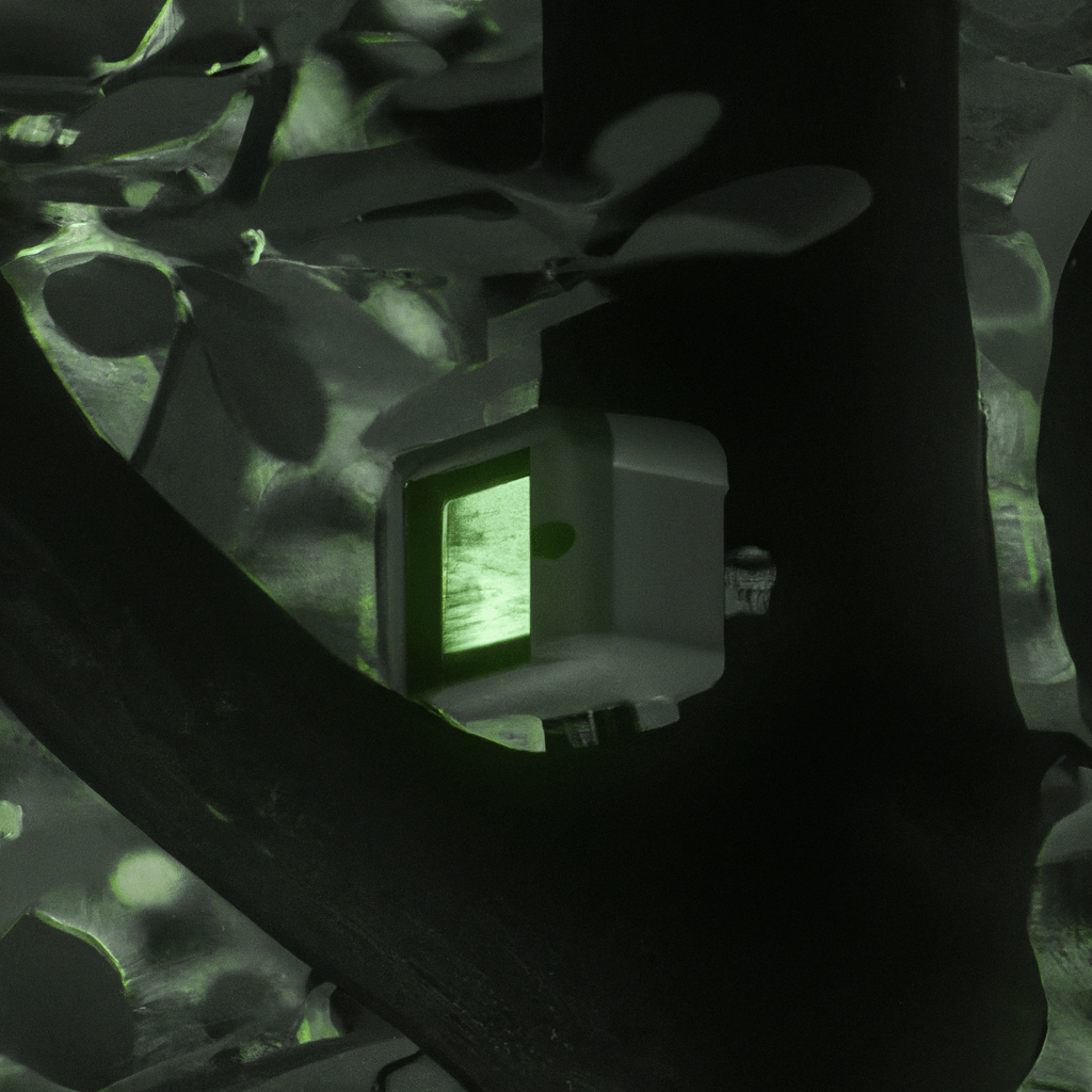 2 - [A wildlife camera trap using an infrared sensor placed high in the trees at night]. Capturing the natural behavior of animals without disturbing them. Perfect for night photography in the wild.. Sigma 85 mm f/1.4. No text.