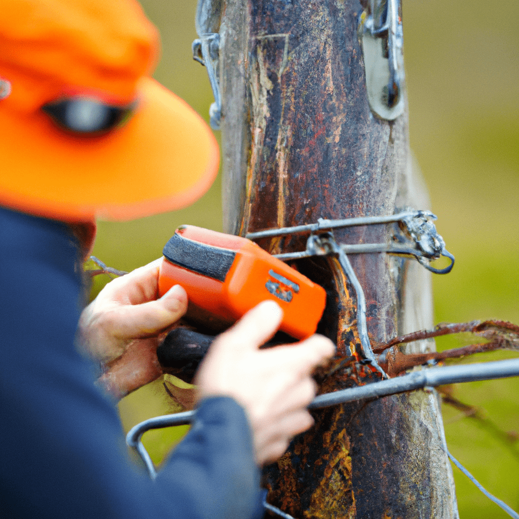 2 - A photo of a person setting up a wireless connection for a wildlife camera in a remote area. Sigma 85 mm f/1.4. No text.. Sigma 85 mm f/1.4. No text.