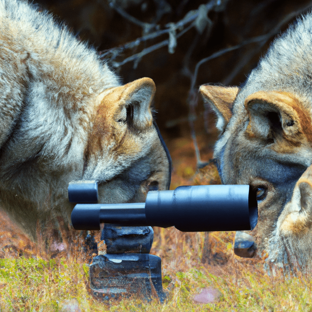 2 - A photo capturing the curious nature of wolves as they investigate a camera trap in their natural habitat, revealing their inquisitive behavior and helping scientists study their social dynamics. Sigma 85 mm f/1.4. No text.. Sigma 85 mm f/1.4. No text.